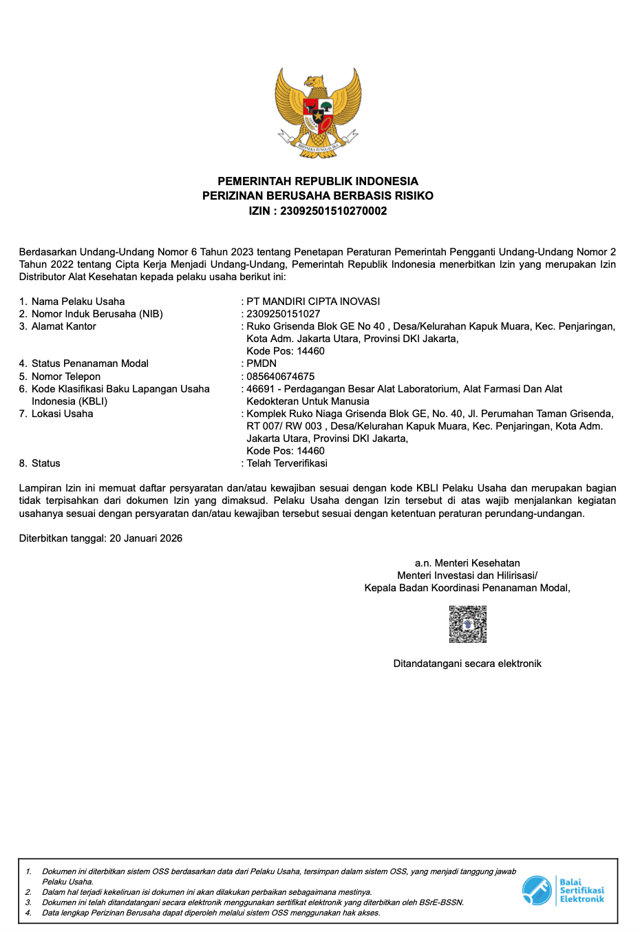 IDAK certificate